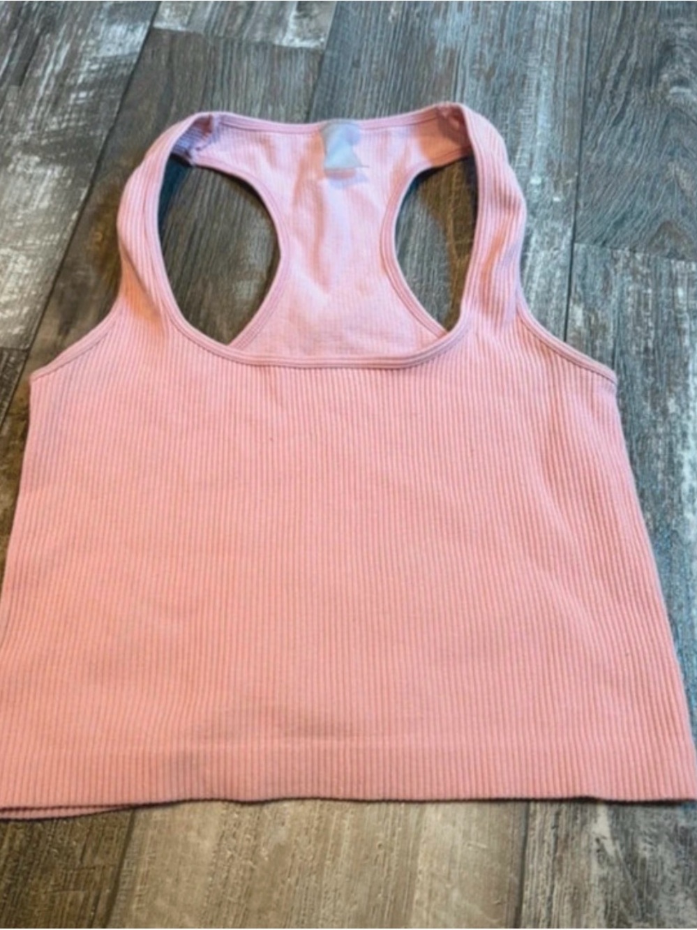 Ribbed Racerback Tank Top — Light Pink
